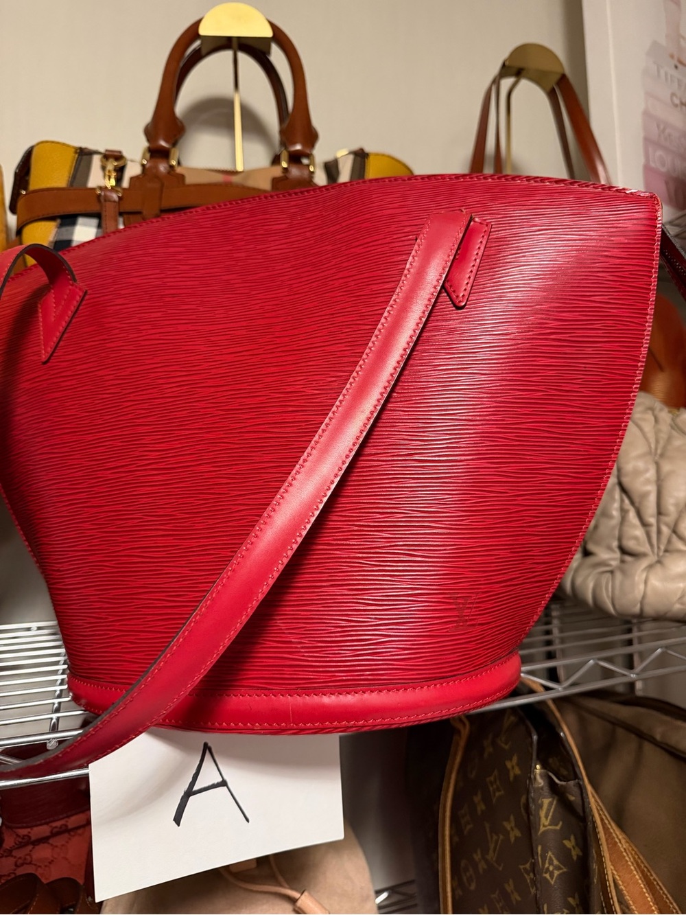 Louis Vuitton Red Epi Leather Tote